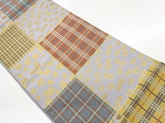 JAPANESE FUKURO OBI / WOVEN GRID